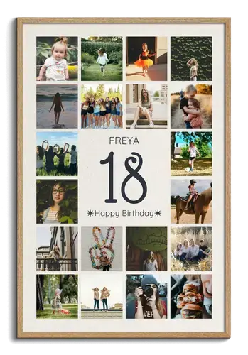 Number 18 Photo Collage - 18th Birthday/Graduation