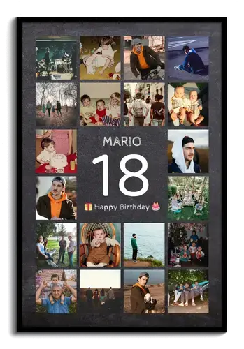 Number 18 Photo Collage - 18th Birthday/Graduation