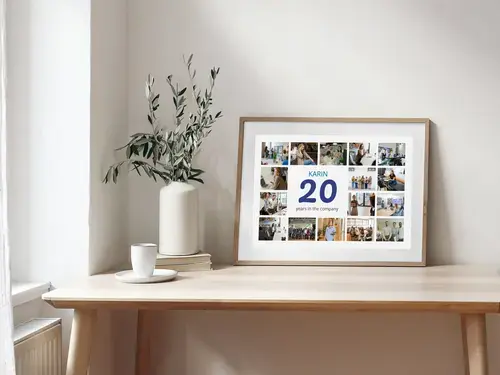 20 Number Photo Collage with Name & Message