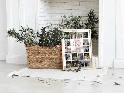 50th Wedding Anniversary Number Photo Collage