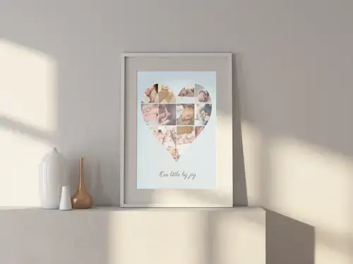 Heart Collage with Baby Photos – Personalized