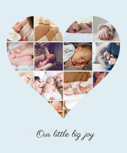 Create Your Heart Collage with Baby Photos - Perfect Gift for Birth or Baptism