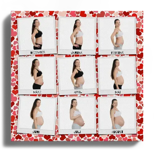 Create Your Custom Pregnancy Belly Collage - 9 Month Polaroid Style
