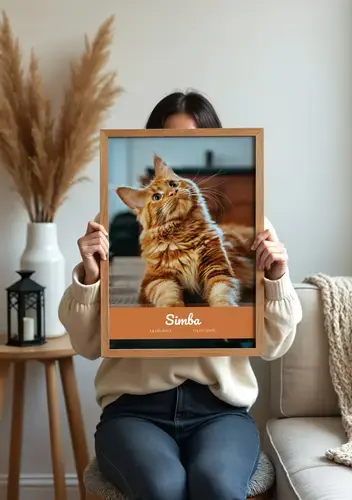 Cat Memorial Collage, Single Photo, Name & Dates