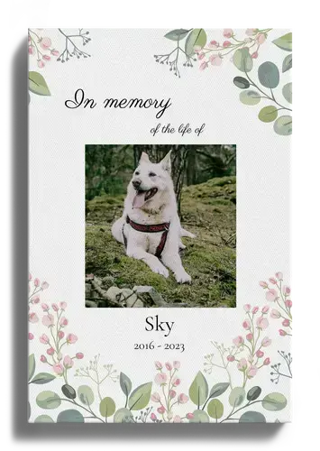 Dog Memorial Single Photo Collage, Oval Frame