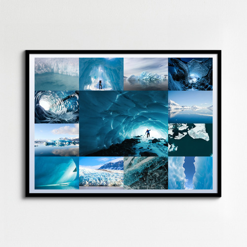 Design Your Nature Photo Collage Premium Print: Desert Dunes, Glaciers & Ice Caves