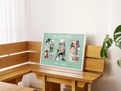 Custom Photo Collage "We LOVE YOU DAD" Design