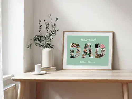 Custom Photo Collage "We LOVE YOU DAD" Design