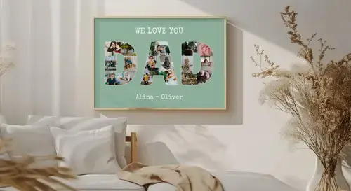Custom Photo Collage "We LOVE YOU DAD" Design