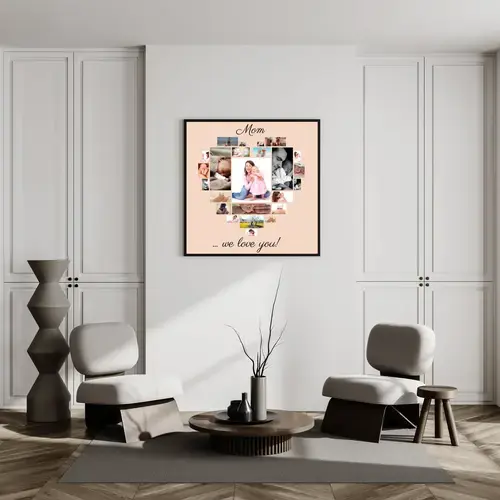 Heart Collage for Mom with "We Love You" Message