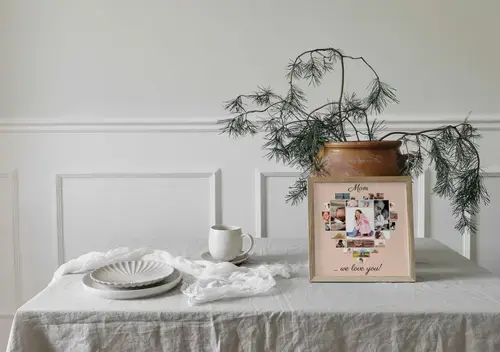 Heart Collage for Mom with "We Love You" Message