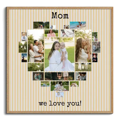Heart Collage for Mom with "We Love You" Message