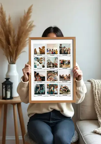 Friends in Polaroid Collage with Text