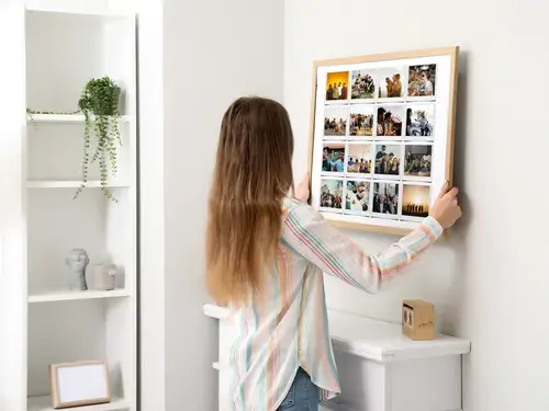 Friends in Polaroid Collage with Text