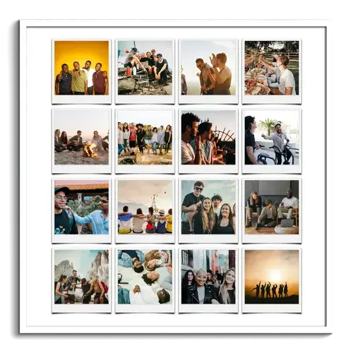 Friends in Polaroid Collage with Text