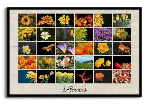 photo collage with individual text printed on poster or canvas