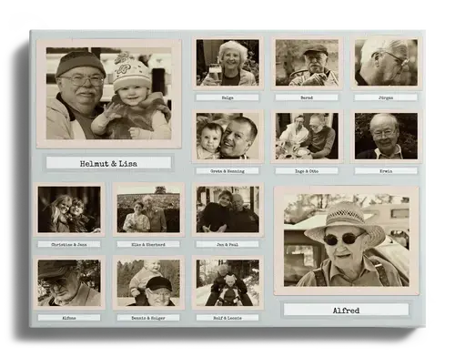 Photo collage sepia retro style with old photos
