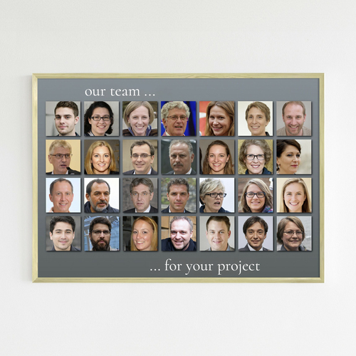 photo collage with photos of all employees as team picture