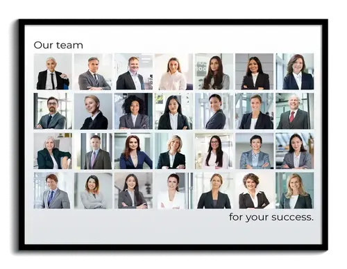 photo collage with photos of all employees as team picture