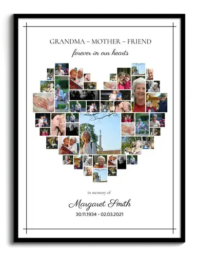 Create a Heart-Shaped Memorial Photo Collage for a Loved One