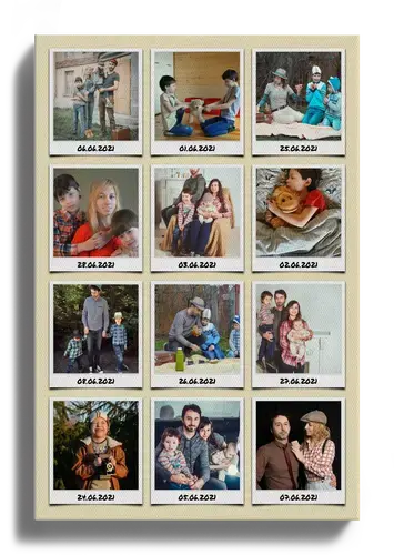 Photo Collage Grid Polaroid Vacation Photos