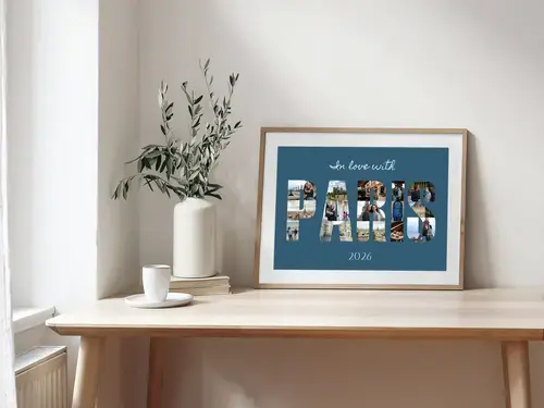 "Custom Paris Vacation Photo Collage Canvas"