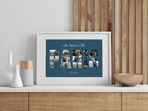 "Custom Paris Vacation Photo Collage Canvas"
