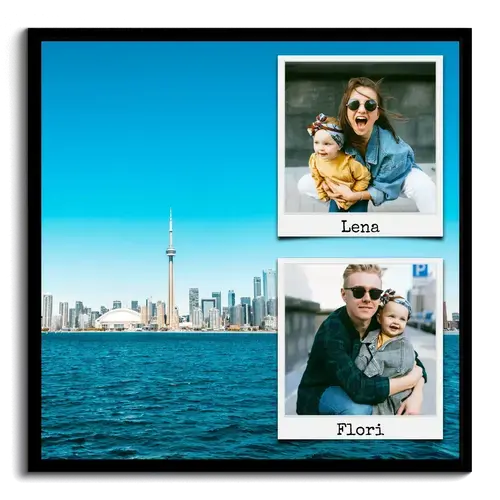 Vacation memory as stylish photo collage with polaroids
