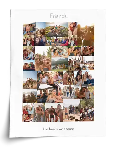 Photo collage friends memory with individual texts