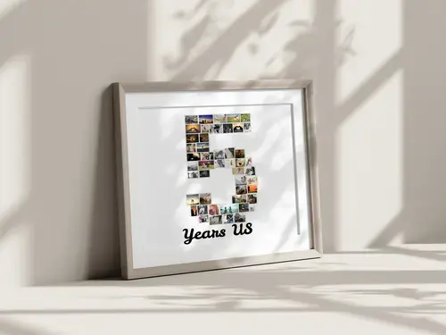 Customizable Collage Number '5' with Photos