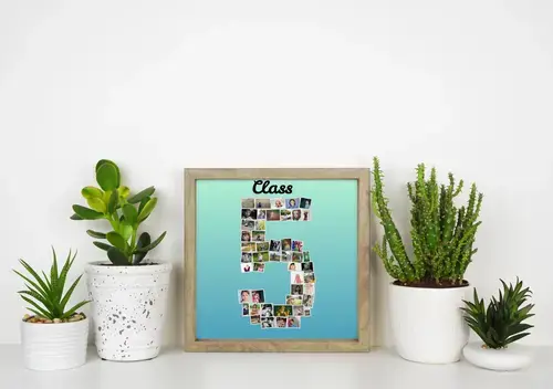 Customizable Collage Number '5' with Photos