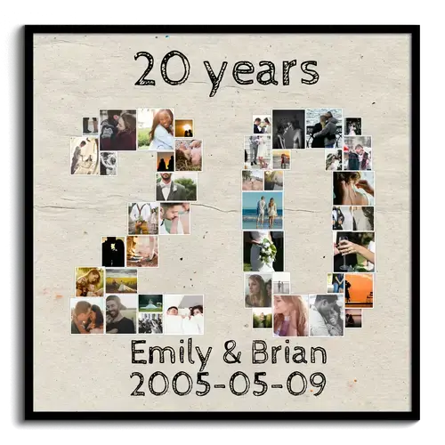 Create a Custom '20' Photo Collage for Birthdays & Anniversaries - Unique Gift