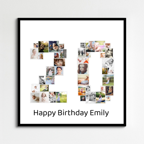 Create a Custom '20' Photo Collage for Birthdays & Anniversaries - Unique Gift