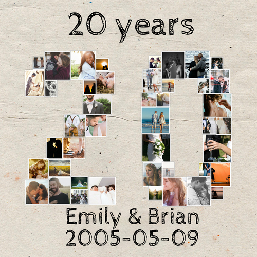 Create a Custom '20' Photo Collage for Birthdays & Anniversaries - Unique Gift