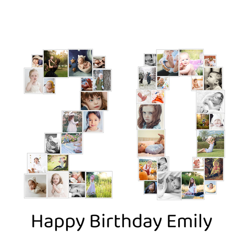 Create a Custom '20' Photo Collage for Birthdays & Anniversaries - Unique Gift