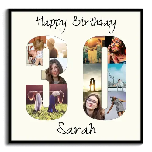 Create Your Own '30' Photo Collage - Celebrate Milestones in Style