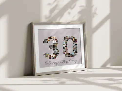 "Photo Number Collage '30' - Customizable Design"