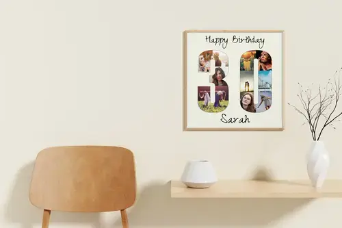 "Photo Number Collage '30' - Customizable Design"