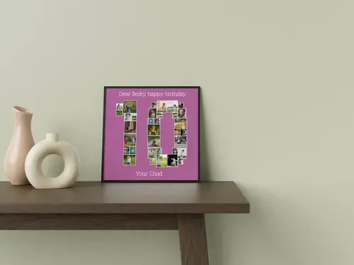 Number Collage Poster - Customizable Photo Design