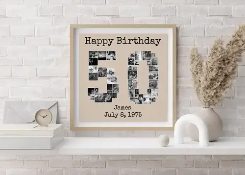 "Custom Photo Collage '50' for Milestones"