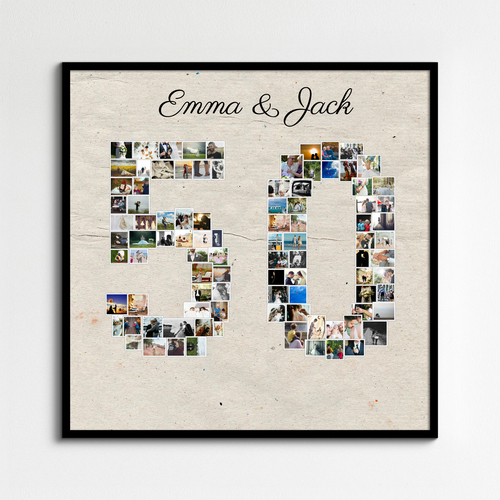 Create a Stunning '50' Photo Collage for Birthdays & Anniversaries