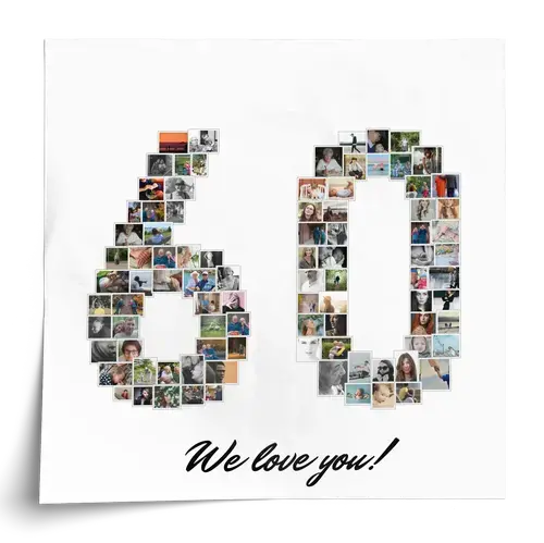 Collage "60" with Custom Photos & Text