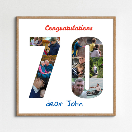 Create a Personalized '70' Photo Collage Gift for a Special Birthday