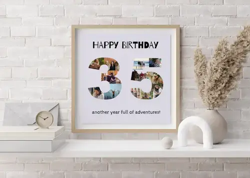 "35th Birthday Photo Collage – Customizable"