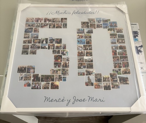 Customer Photo by Cristina for Review Print Photo Collage Framed Poster (wood, white) 50x50cm