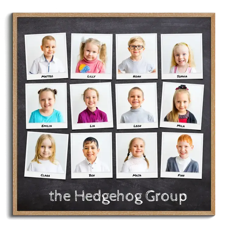 Photo collage farewell gift kindergarten group photo polaroid with children names