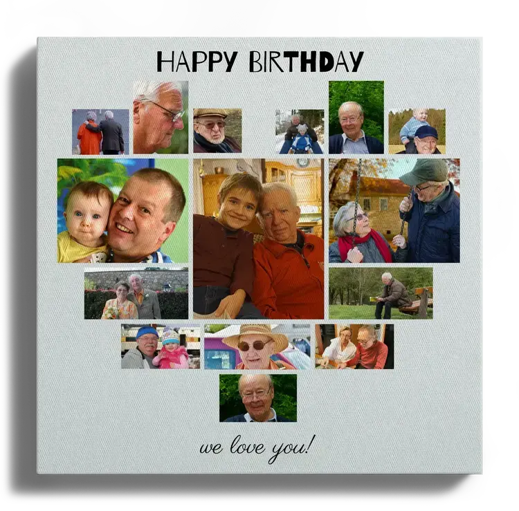 Heart Collage with Photos as Birthday Gift