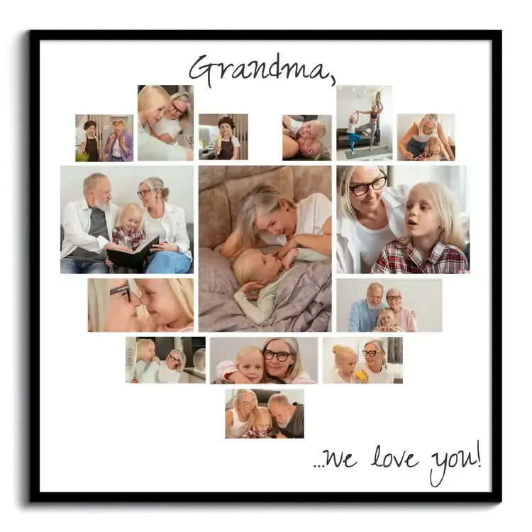 Photo collage heart grandma we love you special appreciation for grandparents