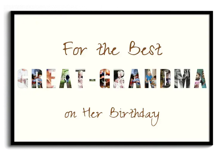 photos as text collage for the best GREAT GRANDMA birthday