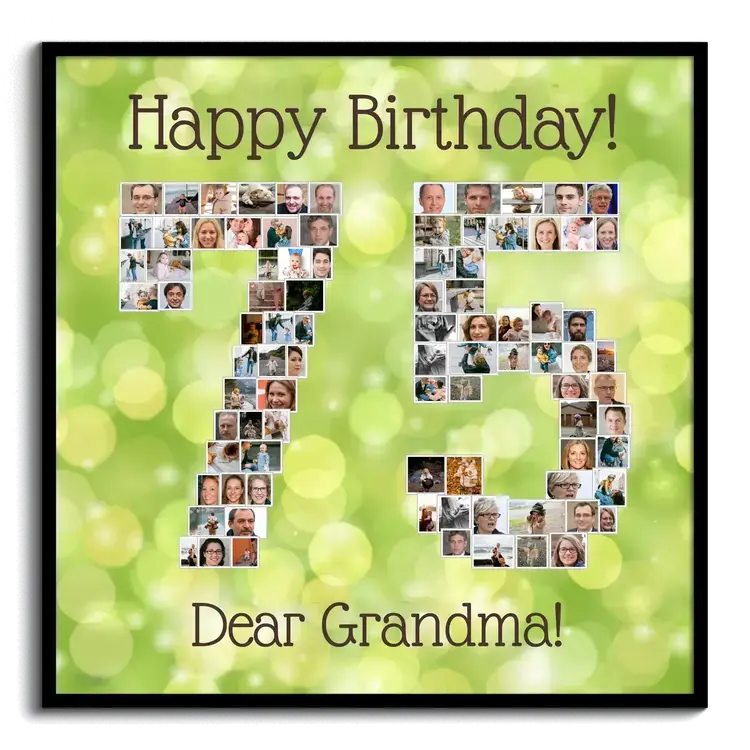 photos arranged as number happy birthday grandma create photo collage